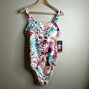 Eddie‎ Bauer Core One-Piece Swimsuit UV Protection Multi Sz XXL Floral Tropical